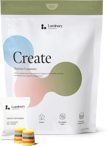 Create for Women | IVF-Doctor Formulated Fertility Gummy | 600mg CoQ10 + 27mg Iron + 1200mcg Folic Acid | Preconception & Egg Quality Support | Vegan & No Added Sugar (28 Day Supply) in Saudi Arabia