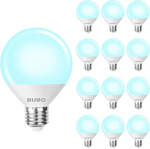 مصابيح إضاءة BUBO Vanity مكافئة 60 وات، مصابيح إضاءة للحمام ضوء النهار الأبيض 5000K، لمبة إضاءة مستديرة، مصابيح LED G25 800 لومن، قاعدة متوسطة E26، 7 وات، غير قابلة للتعتيم، 6 عبوات in Kuwait