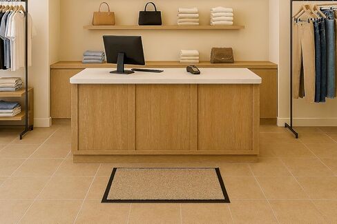 سجادة أرضية ممسحة داخلية منسوجة من سلسلة Guardian Golden Series، من الفينيل/البولي بروبيلين، 2'x3'، بيج in Kuwait