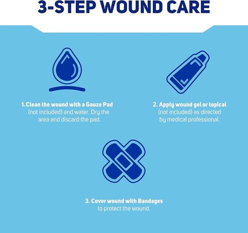 ضمادات لاصقة من القماش الملون من كير ساينس، 102 قطعة بأحجام متنوعة | حماية مرنة + مسامية للإسعافات الأولية والعناية بالجروح in Kuwait