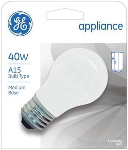لمبة إضاءة GE Appliance A15، داخل فروست، 40 وات، 355 لومن، قاعدة متوسطة، 3-1/2 بوصة (عبوة واحدة) in Saudi Arabia
