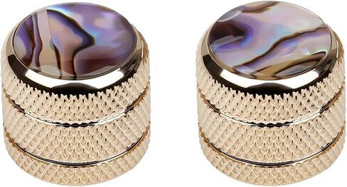 Banworks 18-Spline Metal Guitar Bass Control Knobs Metric 6 mm Speed Knob Dome Colorful Shell Top Knobs Hat for Squier Telecaster Tele Super Strat ST Electric Guitars Bass Pack of 2 JT/XN-16 Golden in Saudi Arabia