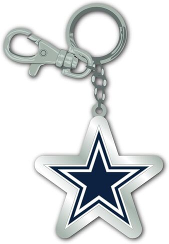 سلسلة مفاتيح Denco Dallas Cowboys - حلقة مفاتيح معدنية بشعار فريق NFL الرسمي مع مشبك، ملحق معدات مشجعي كرة القدم لحقيبة الظهر للمفاتيح، هدايا NFL للرجال والنساء in Saudi Arabia