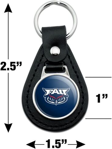 GRAPHICS & MORE Black Leather Florida Atlantic University Primary Keychain in Kuwait