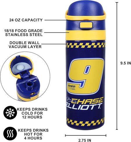 Bioworld Hendrix Chase Elliott 9 Blue 24 Oz Stainless Steel Water Bottle in Saudi Arabia
