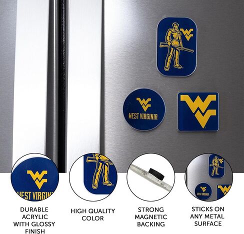 Desert Cactus West Virginia University Acrylic Magnet 3 Pack WVU Mountaineers Decorative Design Officially Licensed (Magnet Set A) in Saudi Arabia
