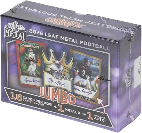 صندوق بطاقات التداول الكبير من نوع Leaf 2026 Metal Football Hobby (8 توقيعات لكل صندوق كبير) in Kuwait