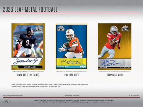 صندوق بطاقات التداول الكبير من نوع Leaf 2026 Metal Football Hobby (8 توقيعات لكل صندوق كبير) in Kuwait