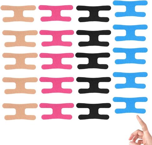 20 حزمة شريط إصبع مسبق القطع شريط علم الحركة 4 ألوان شريط دعم الإصبع قابل للتنفس مرن مسبق القطع لأشرطة أصابع الجولف لتسكين آلام مفاصل الأصابع والتهاب المفاصل ورياضات البيسبول وكرة القدم in Kuwait