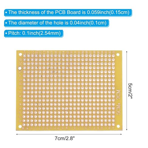 دائرة لوحة PCB مقاس 2 بوصة × 2.8 بوصة من باتيكل، 12 قطعة من لوحات اللحام النموذجية أحادية الجانب للحام بنفسك ولوحات دوائر المشروع الإلكترونية، لوحة تجارب قابلة للحام، أصفر in Saudi Arabia