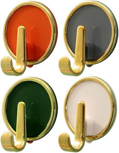 4Pcs Adhesive Wall Hooks Modern Round Stick On No Drill Peel and Stick Reusable Hooks for Bathroom and Closet in Saudi Arabia