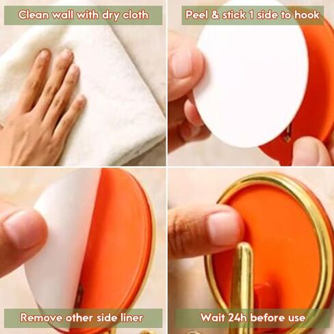 4Pcs Adhesive Wall Hooks Modern Round Stick On No Drill Peel and Stick Reusable Hooks for Bathroom and Closet in Saudi Arabia