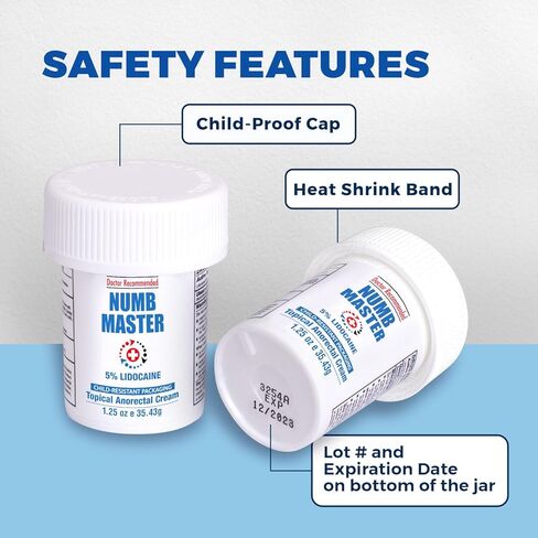 Numb Master 5% Lidocaine Numbing Cream Maximum Strength Liposomal, 4.2 oz Jar, Fast Burn Itch Pain Relief Cream with Aloe Allantoin Vitamin E, Gentle Soothing Promote Healing Topical Anesthetic in Saudi Arabia