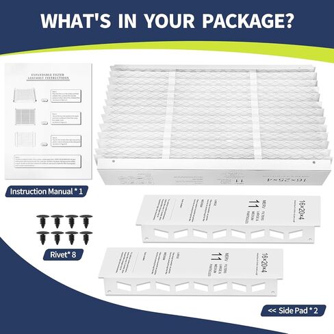 فلتر هواء فرن تيار متردد 16x25x4 متوافق مع هانيويل FC100A1029، استبدال فلتر MERV 11 HAVC، الحجم الفعلي: 15.94 بوصة × 24.86 بوصة × 4.38 بوصة، عبوة من قطعتين in Saudi Arabia