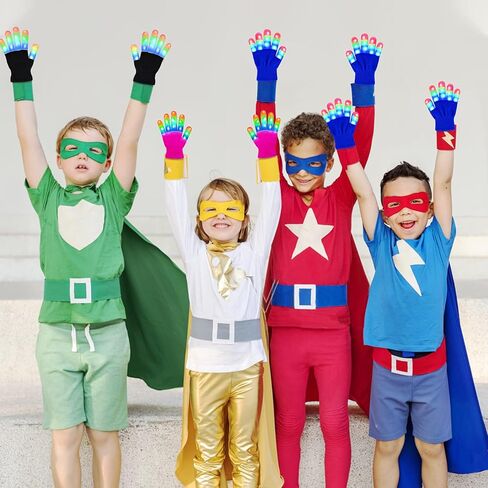 Gifts for 4 5 6 7 8 9 Year Old, LED Gloves Birthday Gifts for Boys Girls Age 3-10 Easter for 5-10 Year Old Girls Boys Stocking Stuffers - Black in Saudi Arabia