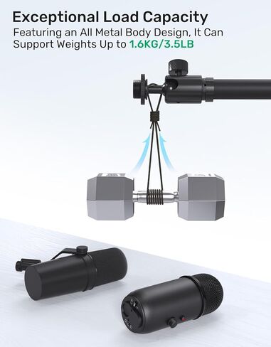 Microphone Wall Mount Bracket with Ball Head, 360° Swivel Mic Mount with 5/8"-27, 1/4" & 3/8" Screw Adapters, Flange & Ceiling Mount for Mics, Webcams and Lights, Ideal for Studio, Podcasting, Church in Saudi Arabia