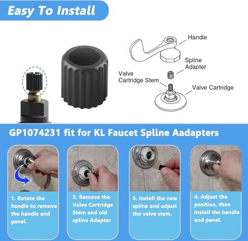 GP1074231 Fit for KL Faucet Spline Aadapter, Compatible with GP77005-RP GP70006-RP GP1092203 GP1092204 CARTRIDGE, 6 Pcs in Saudi Arabia