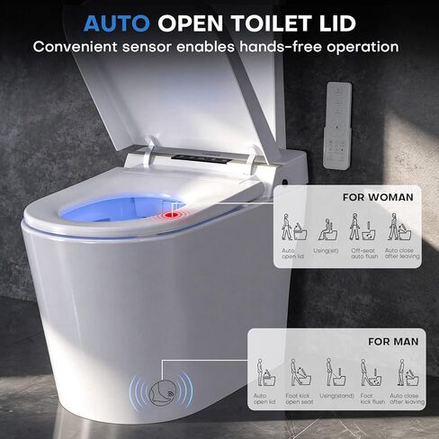Smart Toilet,Smart Toilet with Bidet Built in,Auto Open Close, Foot Sensor, 1000 MaP Auto Flushing, Artistic Lighting,Smart Heated Seat,Air Dryer, Digital Display in Saudi Arabia