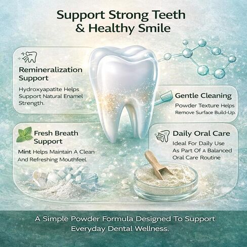 Myto Tooth Powder, Remineralizing Tooth Powder, with Mint, Hydroxyapatite, Gently Cleans, Supports Strong Teeth & Fresh Breath, Vegan, Non-GMO, 50g (1) in Saudi Arabia