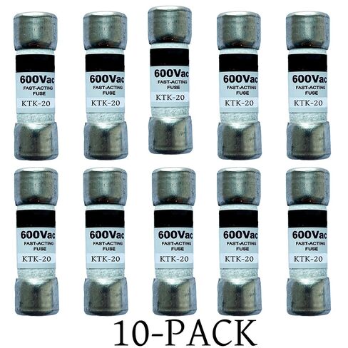 10-Pack New KTK-20 KTK-20A 600Vac Fast Acting Fuse,KTK 20A Class CC Cartridge Fuses in Kuwait