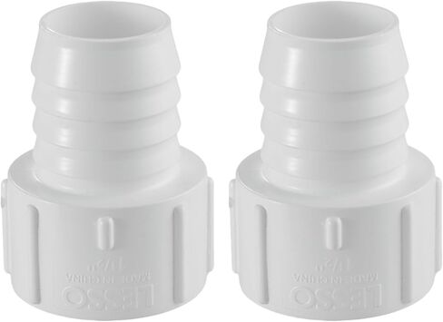 LESSO 3/4 Inch PVC Insert Adapter, PVC Pipe Fitting, 2PCS 3/4"Barbed x 3/4" Socket, SCH40 White in Saudi Arabia
