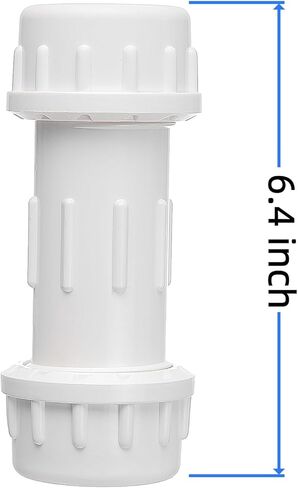 DONWARE 11/2-inch PVC Compression Coupling, Pipe Fittings Adapter Connection, Quick Union Connecting Piping and Repairs of PVC Pipe, NSF Schedule 40 ASTM D2466 White in Saudi Arabia