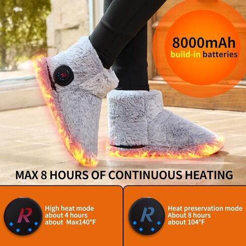 Rechargeable Foot Warmer,Heated Boots Slippers Cordless for Cold Feet, Portable Electronic Heating Pad Slippers Shoes for Women Men, 3.5-7 Hours Heating in Saudi Arabia
