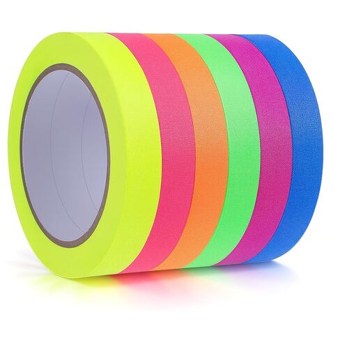 6 PCS Neon Gaffer Cloth Tape, 0.6 Inch X 59 Feet Black Light Tape Glow in Dark Fluorescent Tapes Multipurpose Colored Tapes No Residue for Stage Markers, Parties and Teacher Supplies-6 Colors in Saudi Arabia