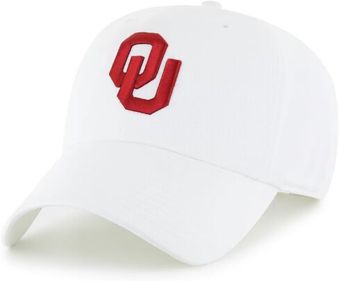 Officially Licensed Oklahoma University White/Crimson Clean Up Hat Classic Relaxed Fit Adjustable Embroidered Team Logo Sports Cap in Saudi Arabia