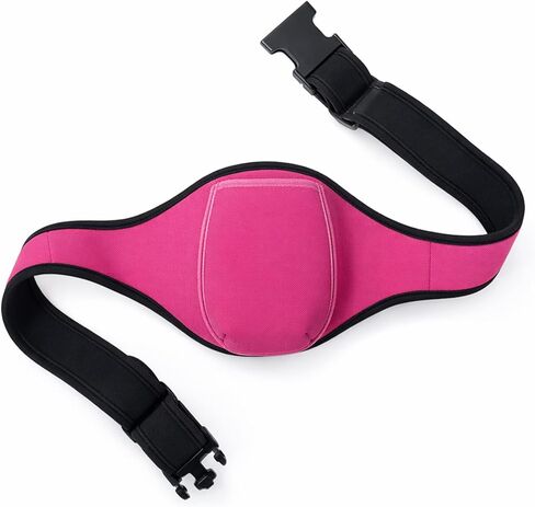 Microphone Belt Holder, Adjustable Mic Belt for Fitness Neoprene Sweat Absorbent Waistband Pouch Case for Fitness Instructor, Teacher, Speaker, Theatre (Rose Red) in Kuwait