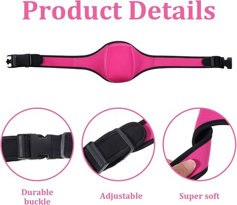Microphone Belt Holder, Adjustable Mic Belt for Fitness Neoprene Sweat Absorbent Waistband Pouch Case for Fitness Instructor, Teacher, Speaker, Theatre (Rose Red) in Kuwait
