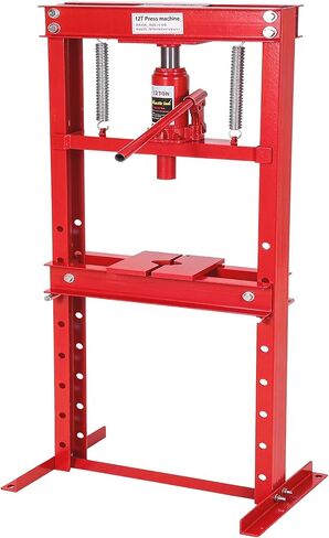Garvee 12 Ton Hydraulic H-Frame Shop Press with Adjustable Table and Stamping Plates for Auto Repair Garage, Red in Saudi Arabia