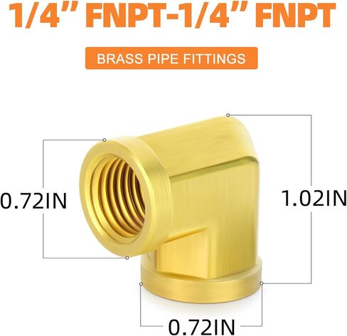 GASHER 5pcs 90 Degree Barstock Street Elbow, 1/4 Inch NPT Female Pipe to 1/4 Inch NPT Female Brass Pipe Fitting in Saudi Arabia