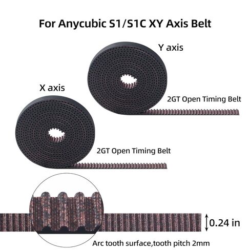 FYSETC Replacement Belt for Anycubiic Kobra S1C: X Y Axis Timing Belt Kit 2mm Teeth 6mm Width Strong Rubber for 3D Printer S1 Combo Parts in Saudi Arabia