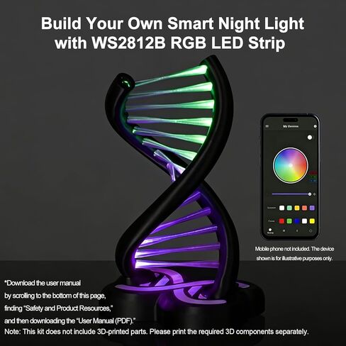 WS2812B RGB LED Strip Light Bundle-ZH037 1M/3.28FT APP Control for Bambu Lab X1/P1P/P2S/H2D 3D Printer Accessories MakerWorld Models Lamp 60 LEDs Ideal DIY 3D Print in Saudi Arabia