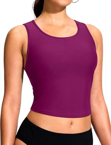 Soothfeel Tankini Tops for Women Racerback High Neck Swim Top Only Removable Padded Modest Bathing Suit Top No Bottom in Saudi Arabia