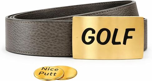 CauraCo Golf Belt Genuine Leather With Gold Buckle Included Ball Marker For Mens Womens Golfers Golfing Shorts And Long Pants in Saudi Arabia