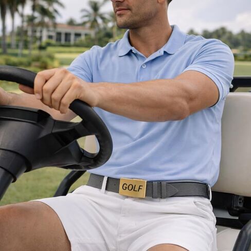 CauraCo Golf Belt Genuine Leather With Gold Buckle Included Ball Marker For Mens Womens Golfers Golfing Shorts And Long Pants in Saudi Arabia