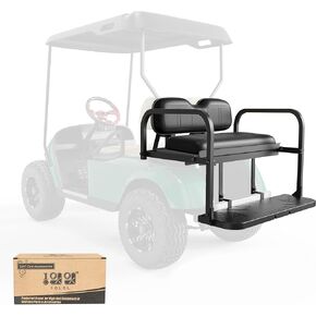 10L0L Golf Cart Rear Flip Folding Back Seat Kit for EZGO TXT Freedom 1995-Up, Deluxe Rear Seat Assembly Roof Support with Cargo Net Leather Cushion and Back Cushion Set in Saudi Arabia