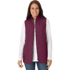 Woman Within Plus Size Zip-Front Quilted Vest Long Lightweight Gilet in Saudi Arabia