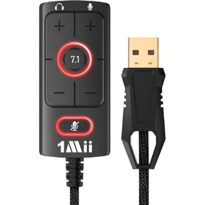 [ترقية] محول صوت 1 ام اي USB الى مقبس 3.5 ملم - صوت محيطي افتراضي 7.1 - يعمل مع سماعات PS4/PC/MAC / ستيريو، بطاقة صوت خارجية لا تحتاج إلى برامج تشغيل للتوصيل والتشغيل in Kuwait