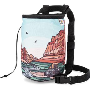 Oso Supply Co - Waxed Canvas Climbing Chalk Bag for Adults and Kids, Drawstring Closure, Adjustable Waist Belt, Indoor/Outdoor Training, Rock Climbing, Bouldering, Weightlifting in Saudi Arabia