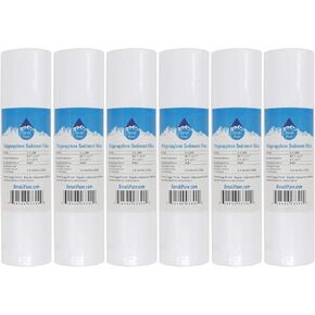 6 قطع بديلة لفلتر رواسب البولي بروبيلين Aqua Pure AP101T - خرطوشة عالمية مقاس 10 بوصة 5 ميكرون متوافقة مع فلتر المياه للمنزل بالكامل Aqua Pure AP101T - العلامة التجارية Denali Pure in Kuwait