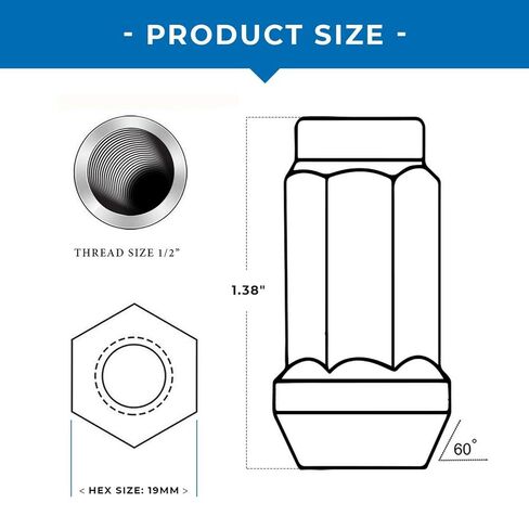 10 1/2" Lug Nuts Chrome Acorn Bulge Wheel Nut Closed End Lugnuts 1/2x20 c in Saudi Arabia