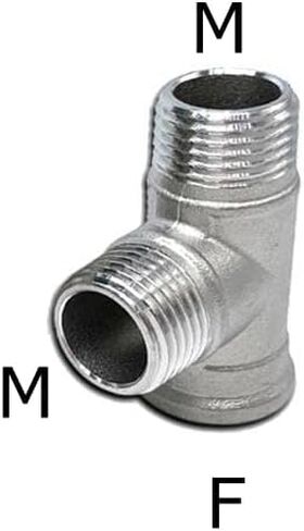 1pc 304 Stainless Steel Male to Femlae Fitting 1/4-2 inch FFM FMF MMF MFM 3 Ways Tee Type Water Pipe SS304 Joint Connector(MMF,1/2") Plumbing Fittings in Saudi Arabia