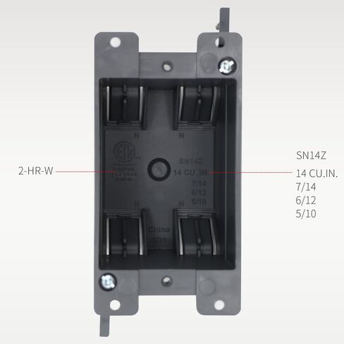 1-Gang Old Work Electrical Outlet Box, Plastic Junction Box for Switches,14Cu in Outlet Box,for Home Improvement, AWG Standard,ETL Listed and Fire Rated for 2 Hours(1 Pack). in Saudi Arabia