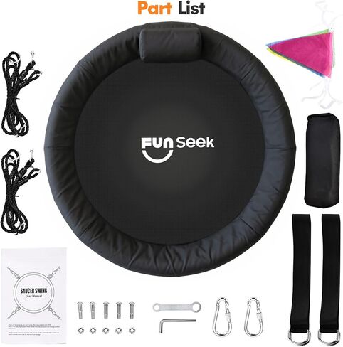 48 Inch Saucer Swing, Nest Swing with Deep Seat & Soft Pillow, 900LBS Capacity Tree Swing, Heavy-Duty Steel Frame & Waterproof 900D Oxford Fabric, Easy Setup Outdoor Swing for Backyard in Saudi Arabia