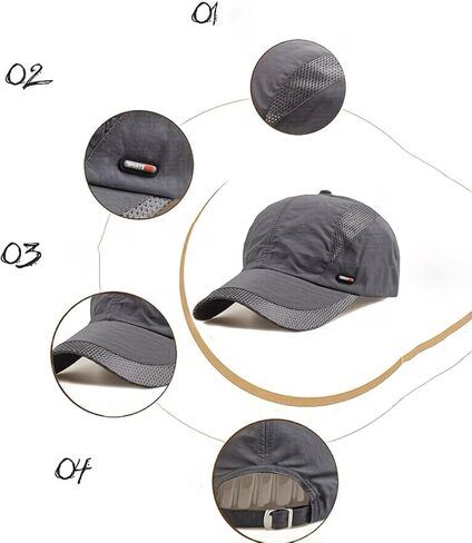 Baseball Cap Unisex Quick-Dry Mesh Venting All-Season Lightweight Sports Hat for Running, Travel, Outdoor in Saudi Arabia