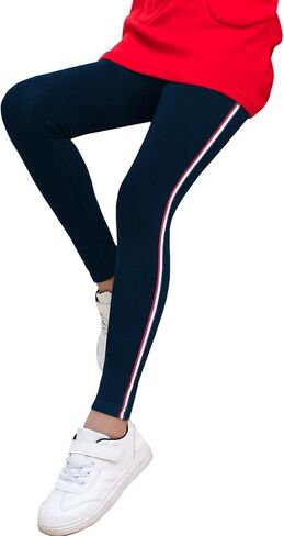 Girls Leggings Elastic Waistband Stretchy Bottoms Kids Everyday Casual Athletic Pants for School Uniform Dance Yoga Running in Saudi Arabia