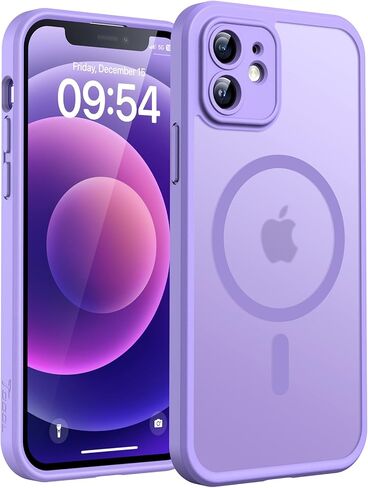 TOCOL 3 في 1 MAGNETER for iPhone 12 CASE ، تم ترقيته [حماية الكاميرا الكاملة] [متوافق مع MAGSAFE] [حماية من الدرجة العسكرية 15 قدمًا] المصد لجهاز iPhone 12 6.1 ، الأرجواني in Kuwait
